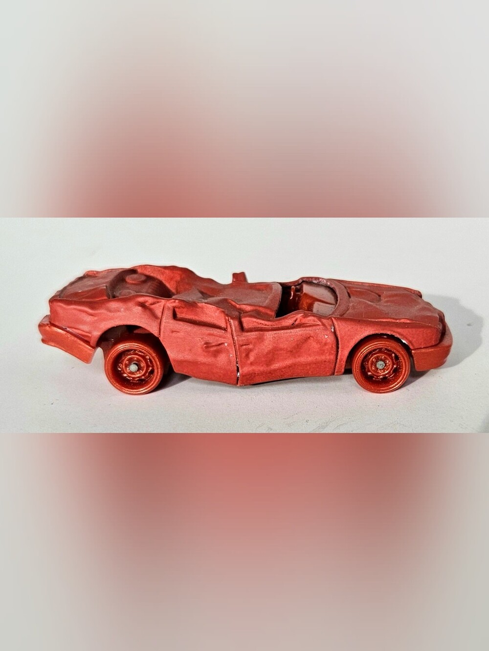 Hot Wheels Sudden Stop Monster Trucks Crushed Car All Red 1:64 Diecast Car Loose